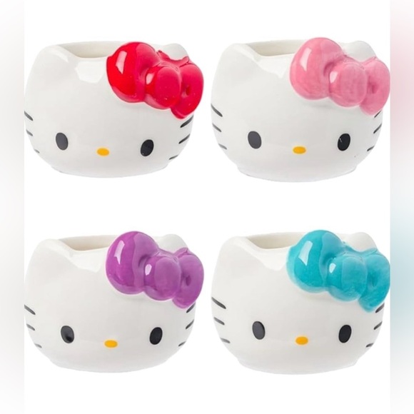 Hello Kitty Sanrio Ceramic Sculpted Mini Cup Set - BNIB 😻 - Picture 1 of 9